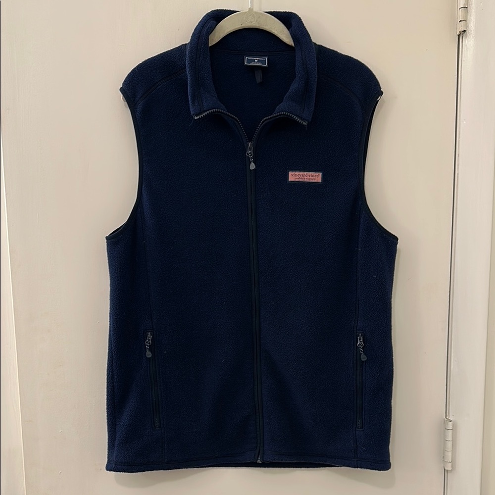 Vineyard Vines Navy Blue Fleece Vest